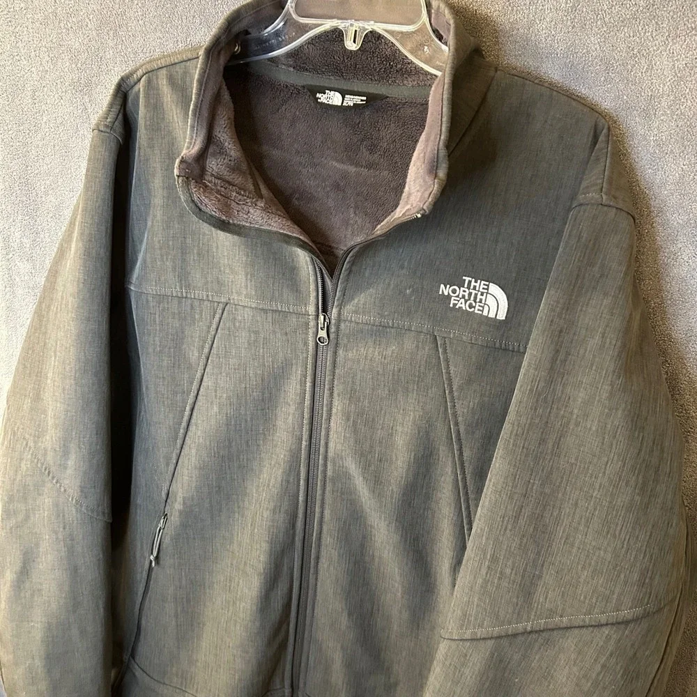 The North Face Apex Bionic WindWall Jacket Mens XL Gray Fleece Lined Full Zip